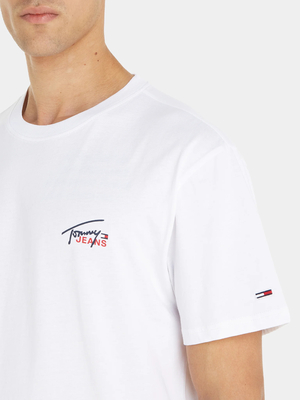 Tommy Jeans pánské bílé tričko - L (YBR)