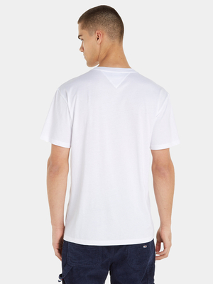 Tommy Jeans pánské bílé tričko - XL (YBR)