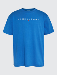 Tommy Jeans pánské modré tričko LINEAR - M (C2T)