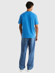 Tommy Jeans pánské modré tričko LINEAR - M (C2T)