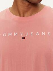 Tommy Jeans pánské růžové tričko LINEAR - L (TIC)