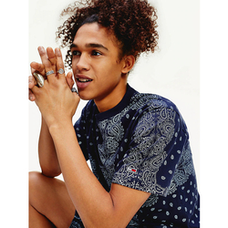 Tommy Jeans pánské modré tričko Bandana - S (0GY)