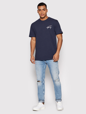 Tommy Jeans pánské tmavě modré tričko SIGNATURE - L (C87)