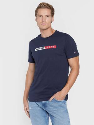 Tommy Jeans pánské tmavě modré tričko Essential - M (C87)