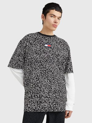 Tommy Jeans pánské černobílé tričko - L (01L)