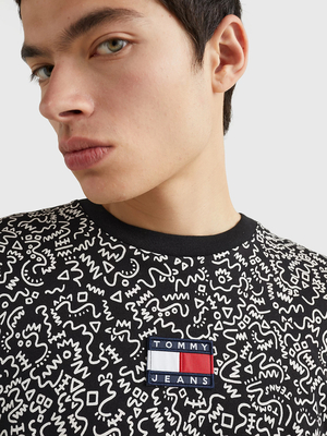 Tommy Jeans pánské černobílé tričko - S (01L)