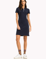 Tommy Hilfiger dámské tmavě modré polo šaty Essential