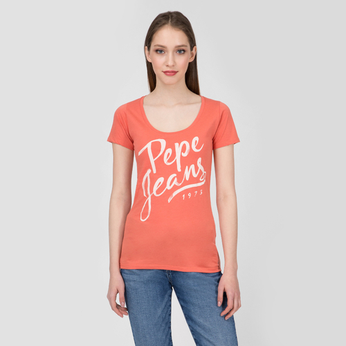 Pepe Jeans dámské oranžové tričko Andrea