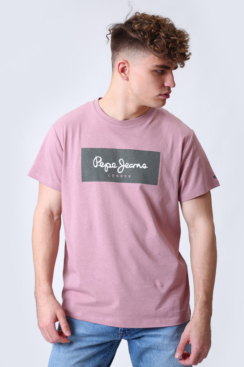 Pepe Jeans pánské růžové tričko s potiskem Aaron 