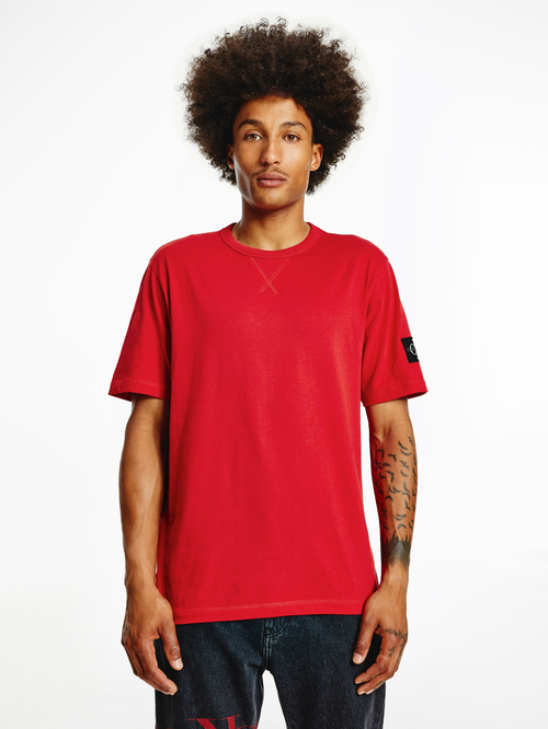 Calvin Klein pánské červené tričko Badge