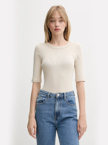 Calvin Klein dámské béžové tričko