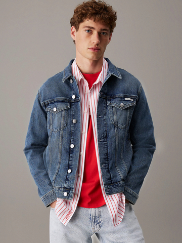 Calvin Klein pánská modrá džínová bunda
