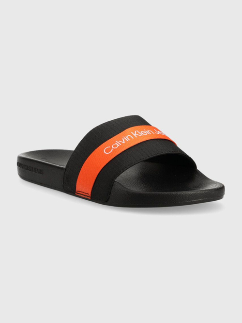 Calvin Klein pánské černé pantofle SLIDE WEBBING