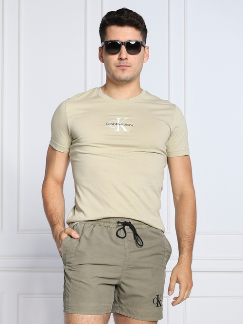 Calvin Klein pánské olivově zelené tričko