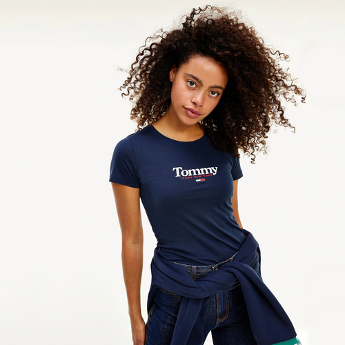 Tommy Jeans dámské tmavě modré tričko Essential