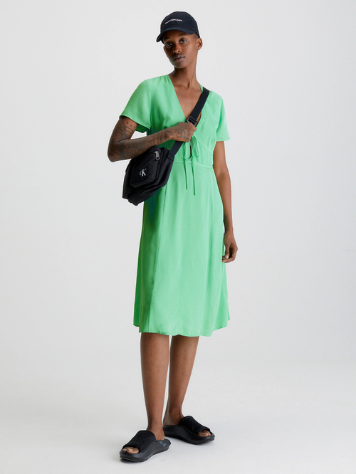 Calvin Klein dámské zelené šaty SHORT SLEEVE SEAMING DAY DRESS