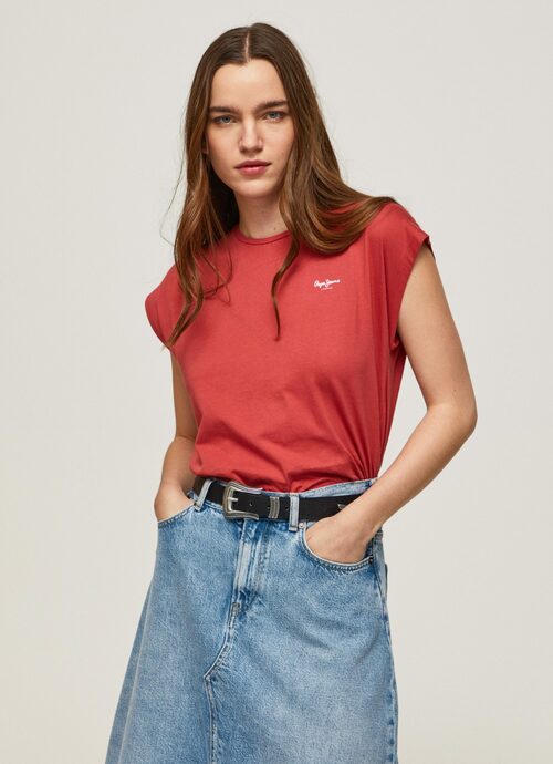 Pepe Jeans dámské červené tričko BLOOM