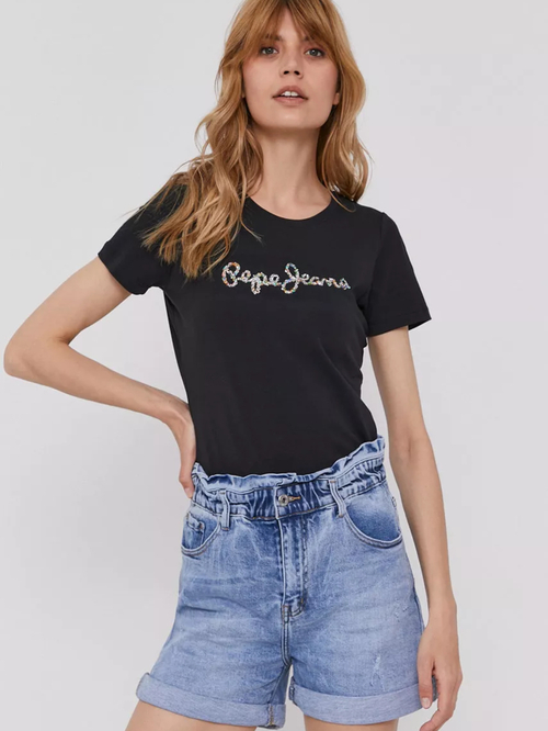 Pepe Jeans dámské černé tričko DORITA