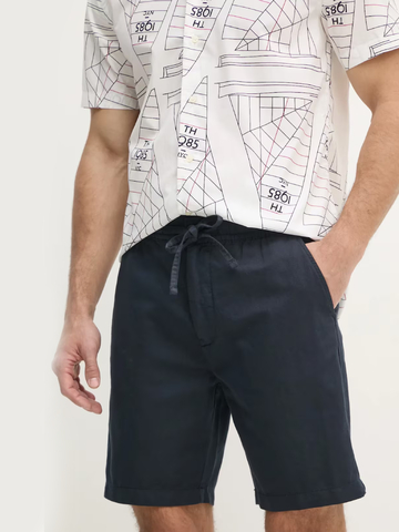 Pepe Jeans pánské tmavě modré lněné šortky