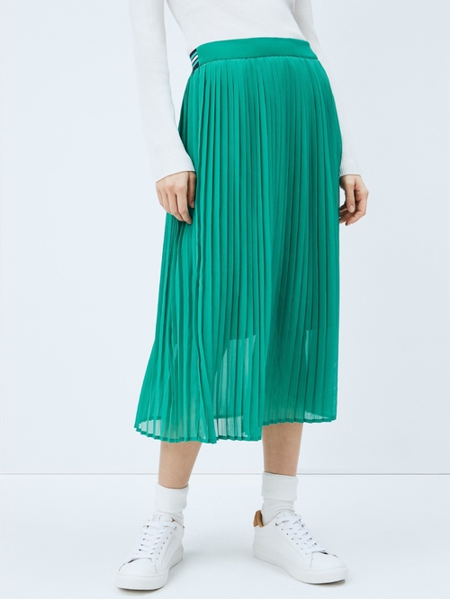 Pepe Jeans dámská zelená skládaná sukně Lois