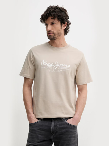 Pepe Jeans pánské béžové tričko Dumas