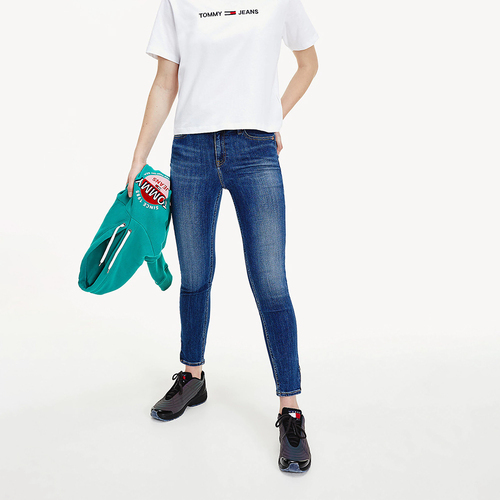 Tommy Jeans dámské modré džíny se zipy