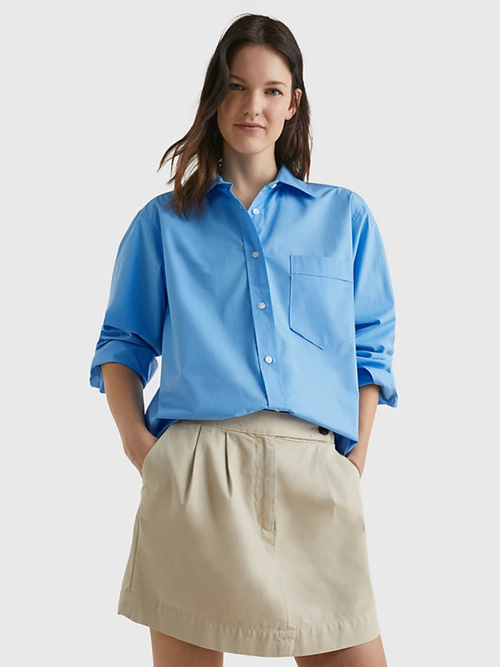 Tommy Hilfiger dámská modrá oversized košile 