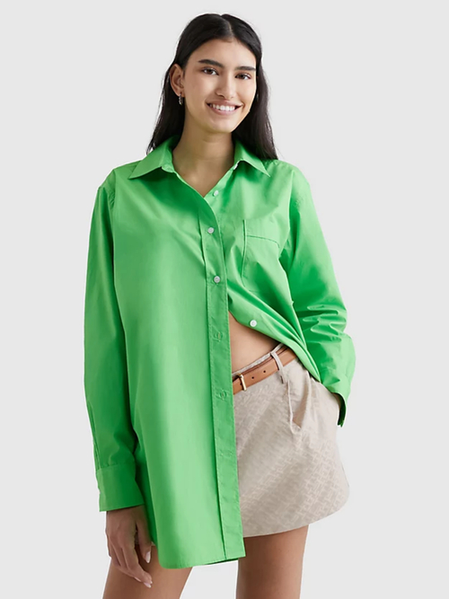 Tommy Hilfiger dámská zelená oversized košile 