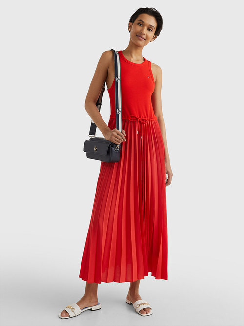 Tommy Hilfiger dámské červené midi šaty 