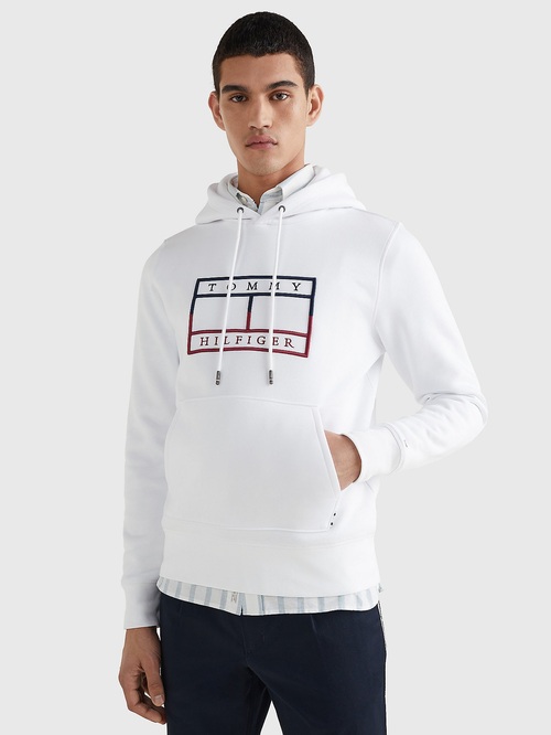 Tommy Hilfiger pánská bílá mikina Flag