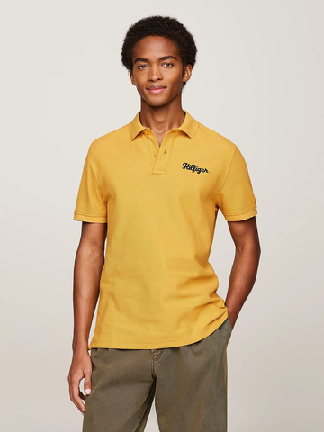 Tommy Hilfiger pánské hořčicové polo triko 
