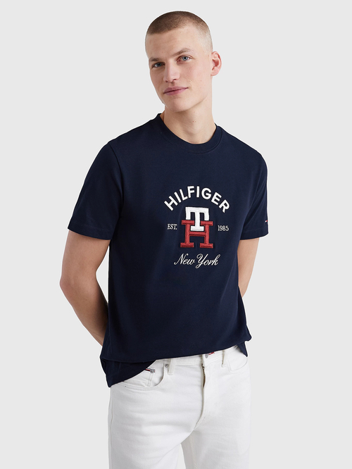 Tommy Hilfiger pánské tmavě modré tričko Monogram