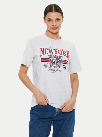Tommy Jeans dámské šedé tričko 
