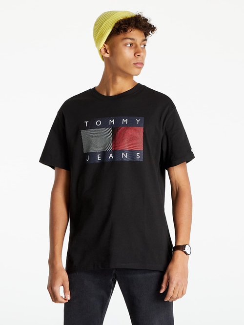 Tommy Jeans pánské černé triko REFLECTIVE 