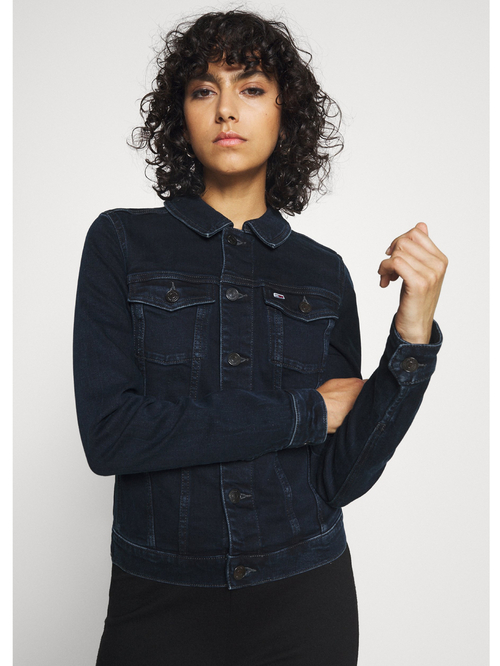 Tommy Jeans dámská tmavě modrá džínová bunda