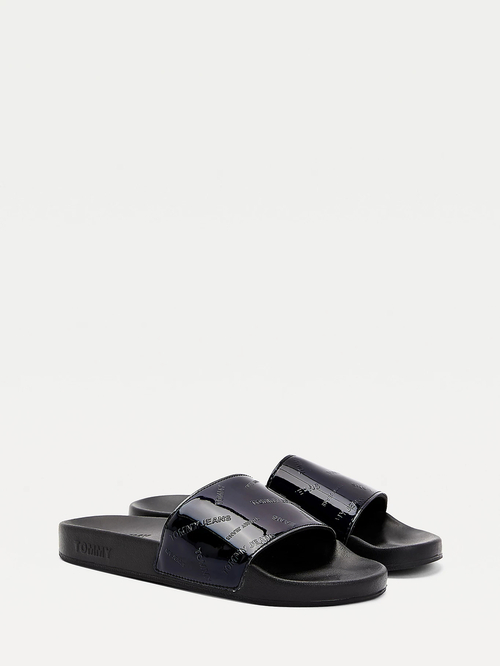 Tommy Jeans dámské černé pantofle Iridescent pool slide