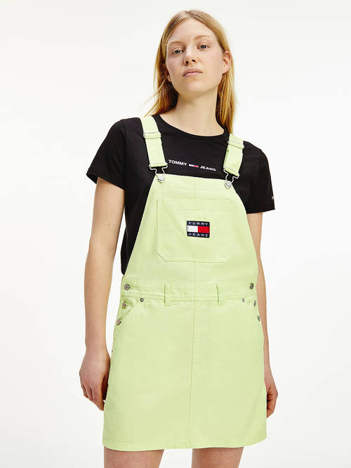 Tommy Jeans dámské černé tričko SLIM MULTI LINEAR LOGO