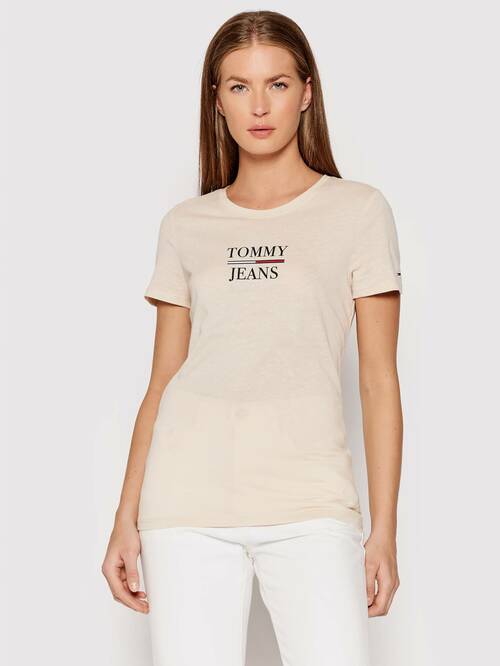 Tommy Jeans dámské béžové tričko