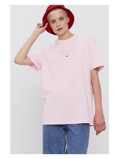 Tommy Jeans dámské světle růžové triko 