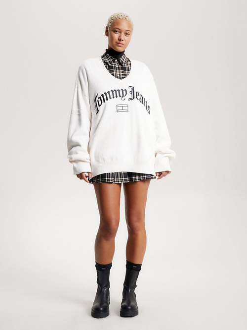 Tommy Jeans dámský krémový svetr