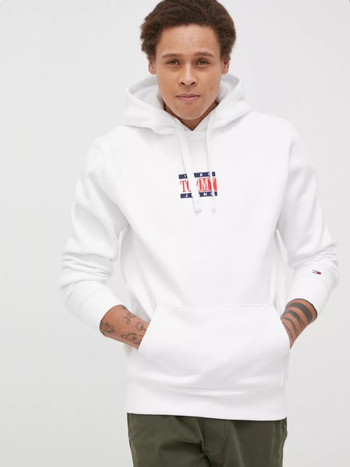 Tommy Jeans pánská bílá mikina 