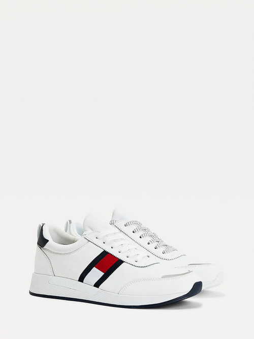 Tommy Jeans pánské bílé tenisky FLEXI LYCRA RUNNER