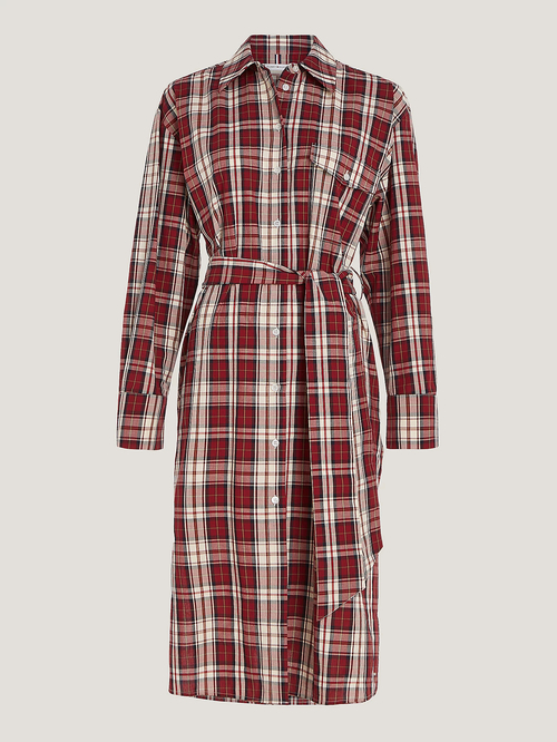 Tommy Hilfiger dámské košilové šaty se vzorem tartan