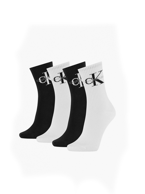 Calvin Klein dámské černé a bílé ponožky 4 pack