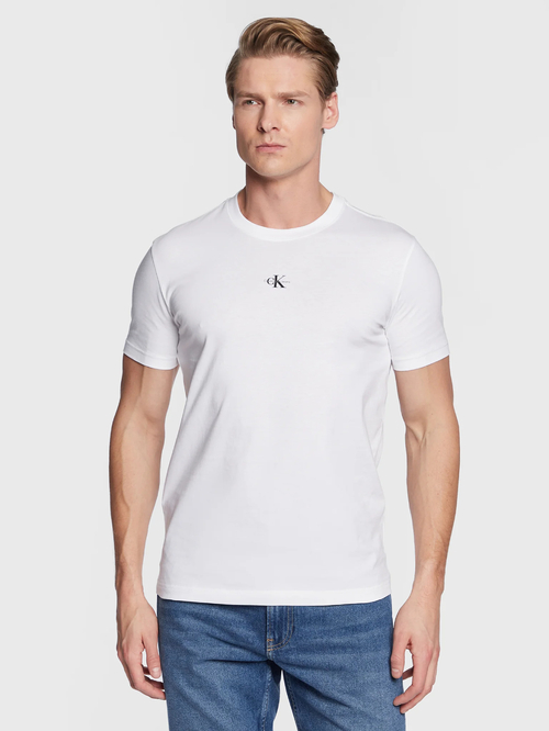 Calvin Klein pánské bílé tričko MICRO MONOLOGO