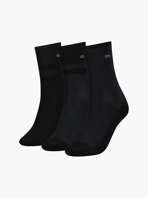 Calvin Klein dámské černé ponožky 3 pack