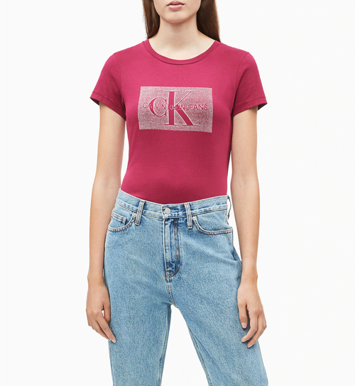 Calvin Klein dámské bordové tričko Monogram