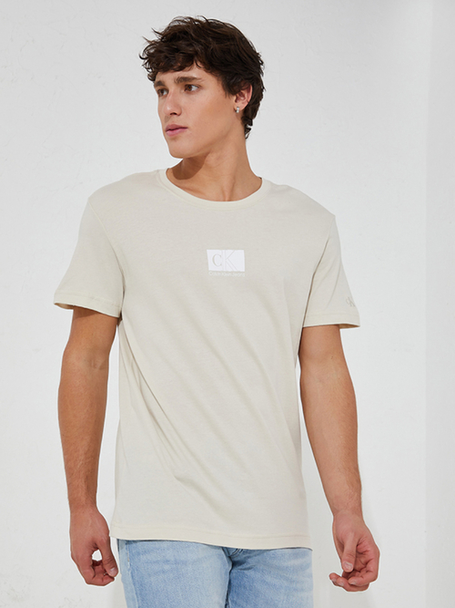 Calvin Klein pánské béžové tričko