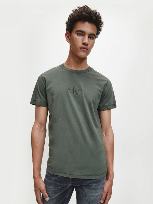 Calvin Klein pánské khaki zelené tričko