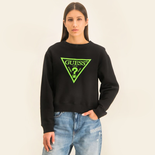 Guess dámská černá mikina Neon Logo